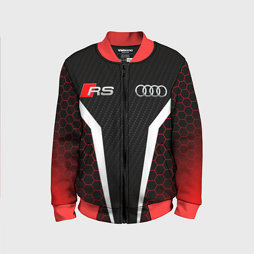 Детский бомбер AUDI RS АУДИ РС МЕТАЛЛ / 3D-Красный – фото 1