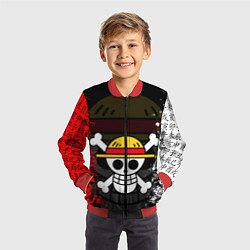 Бомбер детский ONE PIECE ВАН ПИС ЧЕРЕП, цвет: 3D-красный — фото 2