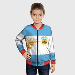 Бомбер детский Сборная Аргентины, цвет: 3D-красный — фото 2