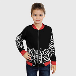 Бомбер детский КАЛЛИГРАФИЯ CALLIGRAPHY, цвет: 3D-красный — фото 2