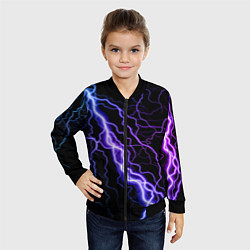 Бомбер детский НЕОНОВАЯ МОЛНИЯ ГРОЗА, цвет: 3D-черный — фото 2