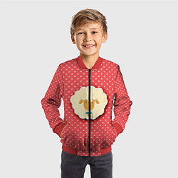 Бомбер детский Овечка, цвет: 3D-красный — фото 2
