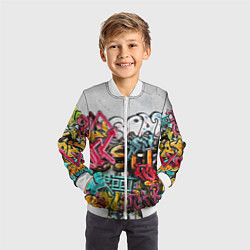 Бомбер детский Graffiti on the wall, цвет: 3D-белый — фото 2