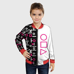 Бомбер детский Игра в кальмара: Стражи, цвет: 3D-красный — фото 2