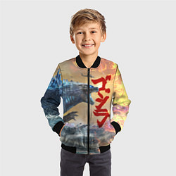 Бомбер детский ГОДЗИЛЛА АТАКУЕТ!, цвет: 3D-черный — фото 2