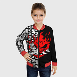 Бомбер детский CYBERPUNK 2077: SAMURAI, цвет: 3D-красный — фото 2
