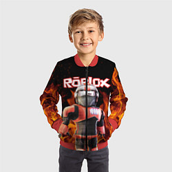 Бомбер детский ROBLOX FIRE РОБЛОКС ОГОНЬ ПОЖАРНЫЙ, цвет: 3D-красный — фото 2