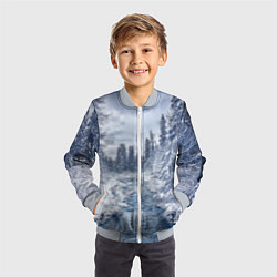 Бомбер детский СНЕЖНЫЙ ПЕЙЗАЖ, цвет: 3D-серый — фото 2
