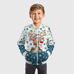 Бомбер детский Весёлый Оленёнок, цвет: 3D-белый — фото 2