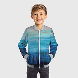 Бомбер детский Небесные потеки, цвет: 3D-серый — фото 2
