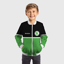 Бомбер детский Skoda Два цвета, цвет: 3D-белый — фото 2