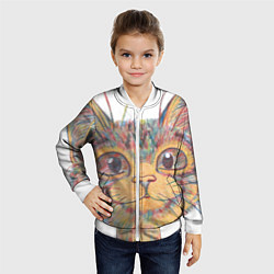 Бомбер детский A 018 Цветной кот, цвет: 3D-белый — фото 2