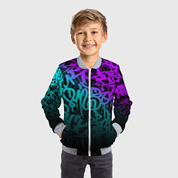 Бомбер детский НЕОНОВОЕ ГРАФФИТИ NEON, цвет: 3D-серый — фото 2