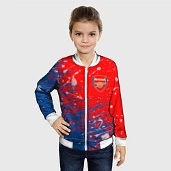 Бомбер детский Arsenal: Фирменные цвета, цвет: 3D-белый — фото 2