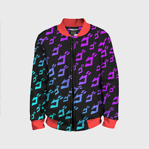 Детский бомбер JOJOS BIZARRE ADVENTURE NEON PATTERN НЕОН УЗОР / 3D-Красный – фото 1