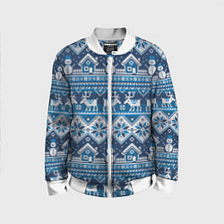 Бомбер детский Christmas Pattern, цвет: 3D-белый