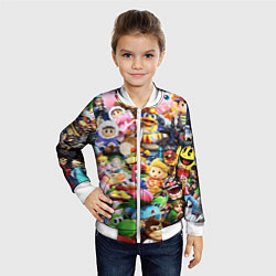 Бомбер детский SUPER SMASH BROS ГЕРОИ ИГРЫ, цвет: 3D-белый — фото 2