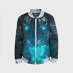 Бомбер детский Неоновый водяной тигр 2022, цвет: 3D-серый