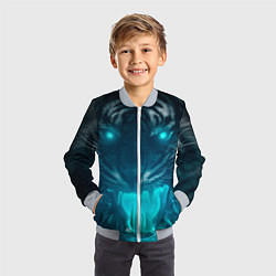 Бомбер детский Неоновый водяной тигр 2022, цвет: 3D-серый — фото 2