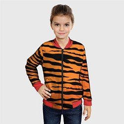 Бомбер детский Шкура тигра вектор, цвет: 3D-красный — фото 2