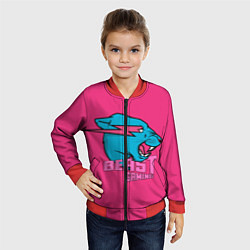 Бомбер детский Mr Beast Gaming Full Print Pink edition, цвет: 3D-красный — фото 2