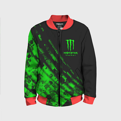Детский бомбер Monster Energy Текстура / 3D-Красный – фото 1