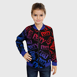 Бомбер детский POPPY PLAYTIME LOGO NEON, ХАГИ ВАГИ, цвет: 3D-синий — фото 2