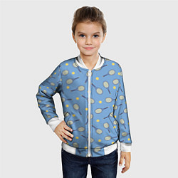 Бомбер детский Большой теннис паттерн, цвет: 3D-белый — фото 2