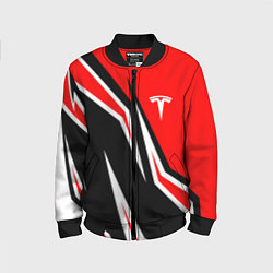Бомбер детский TESLA MOTORS RED LINE ТЕСЛА, цвет: 3D-черный