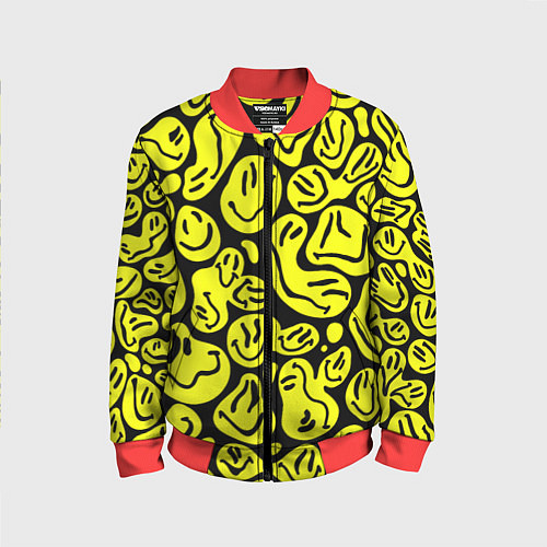 Детский бомбер The Смайлики / 3D-Красный – фото 1