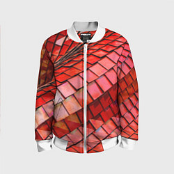 Бомбер детский Красная спартаковская чешуя, цвет: 3D-белый