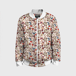 Бомбер детский Россия паттерн светлый, цвет: 3D-белый