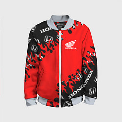 Бомбер детский Honda нарисованный огонь, цвет: 3D-серый