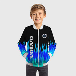 Бомбер детский Volvo размытый огонь, цвет: 3D-белый — фото 2