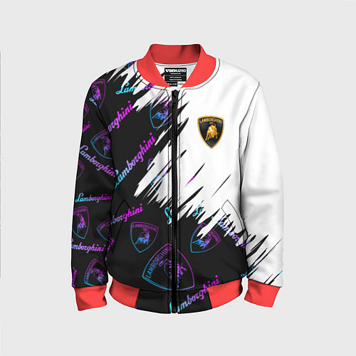 Детский бомбер Lamborghini pattern gradient / 3D-Красный – фото 1