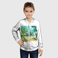 Бомбер детский Тропический Рай Бразилии, цвет: 3D-белый — фото 2