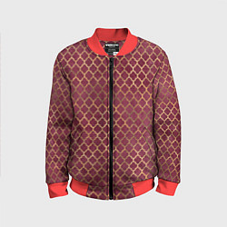 Бомбер детский Gold & Red pattern, цвет: 3D-красный