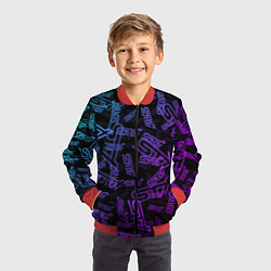 Бомбер детский STI NEON PATTERN, цвет: 3D-красный — фото 2