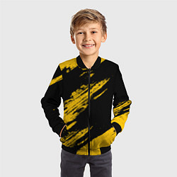 Бомбер детский BLACK AND YELLOW GRUNGE ГРАНЖ, цвет: 3D-черный — фото 2