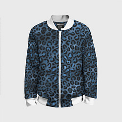 Бомбер детский Синяя леопардовая шкура, цвет: 3D-белый