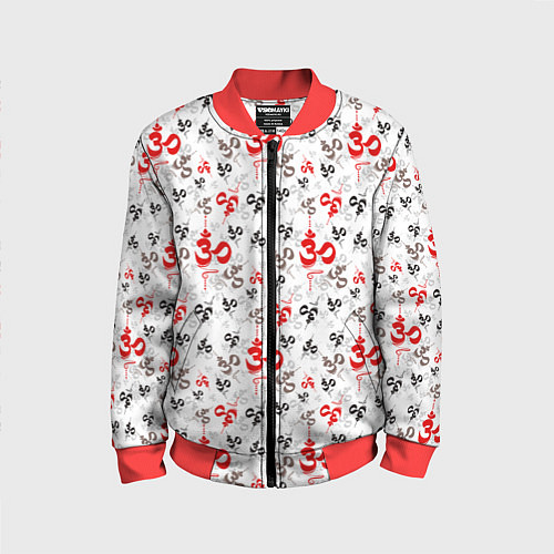 Детский бомбер Мантра ОМ АУМ / 3D-Красный – фото 1