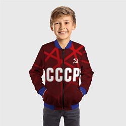 Бомбер детский СССР КРАСНЫЕ ЛИНИИ, цвет: 3D-синий — фото 2