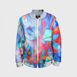 Бомбер детский Fashion floral pattern, цвет: 3D-серый