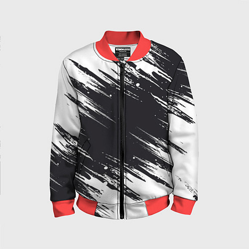 Детский бомбер БЕЛАЯ КРАСКА БРЫЗГИ / 3D-Красный – фото 1