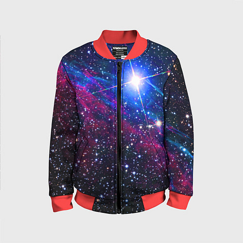 Детский бомбер Открытый космос Star Neon / 3D-Красный – фото 1
