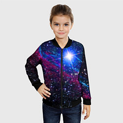 Бомбер детский Открытый космос Star Neon, цвет: 3D-черный — фото 2