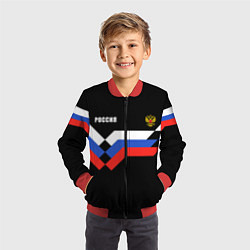 Бомбер детский РОССИЯ ТРИКОЛОР ЛИНИИ, цвет: 3D-красный — фото 2