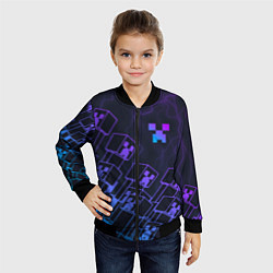Бомбер детский Minecraft CREEPER NEON, цвет: 3D-черный — фото 2