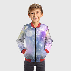Бомбер детский Абстрактные блики, цвет: 3D-красный — фото 2
