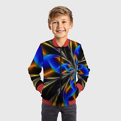 Бомбер детский Neon vanguard pattern Fashion 2023, цвет: 3D-красный — фото 2